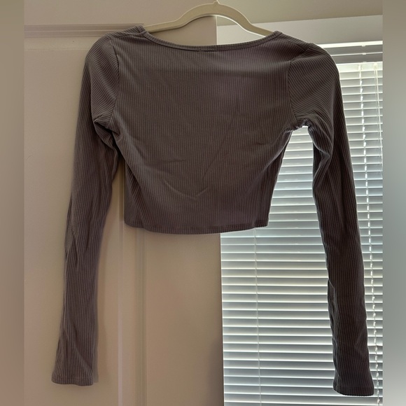 Garage Cropped Ribbed Long Sleeve | Purple - Picture 2 of 4